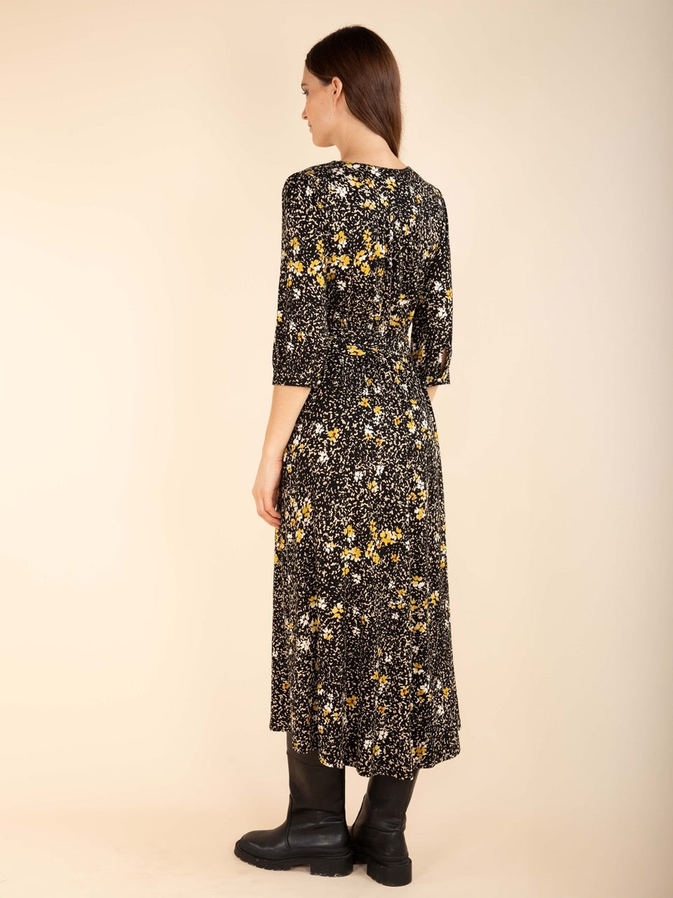 Langes Jerseykleid mit Print