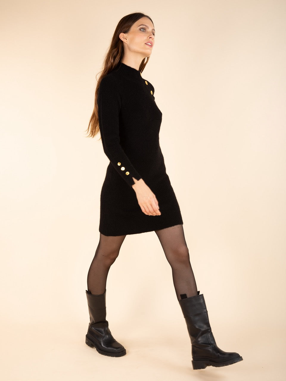 Geknöpftes Pulloverkleid
