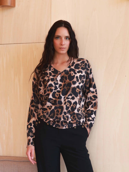 Leopardenpulli reverso
