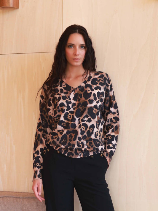 Leopardenpulli reverso
