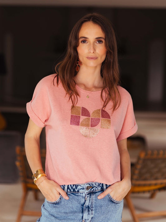 T-Shirt mit Pailletten