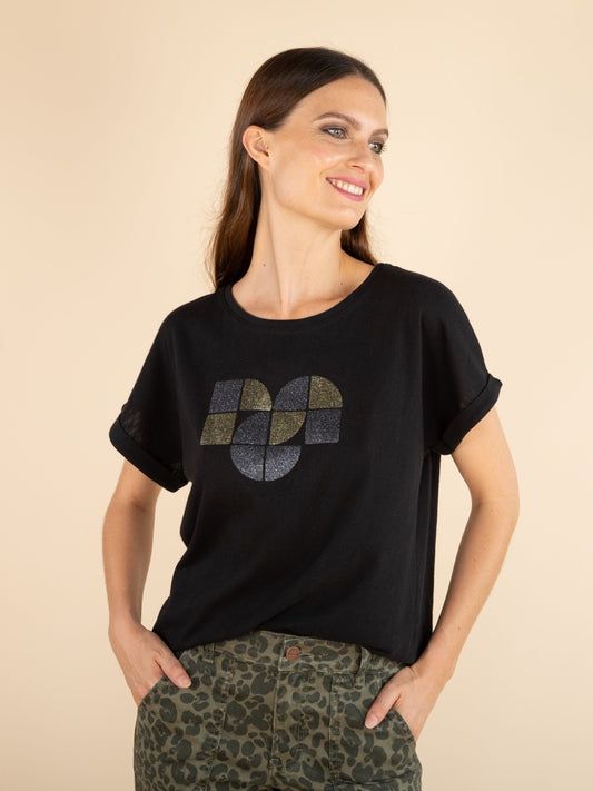 T-Shirt mit Pailletten