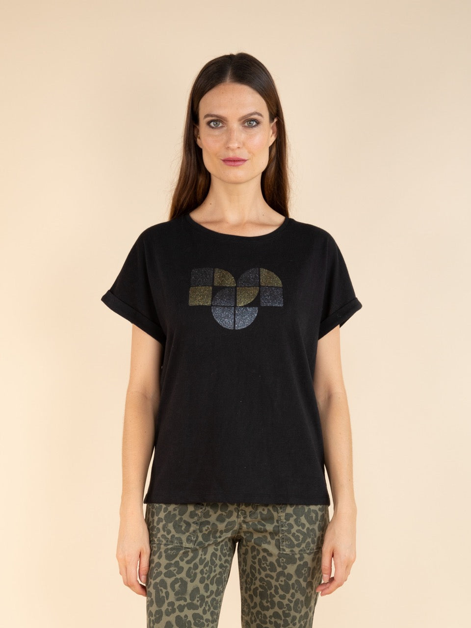 T-Shirt mit Pailletten