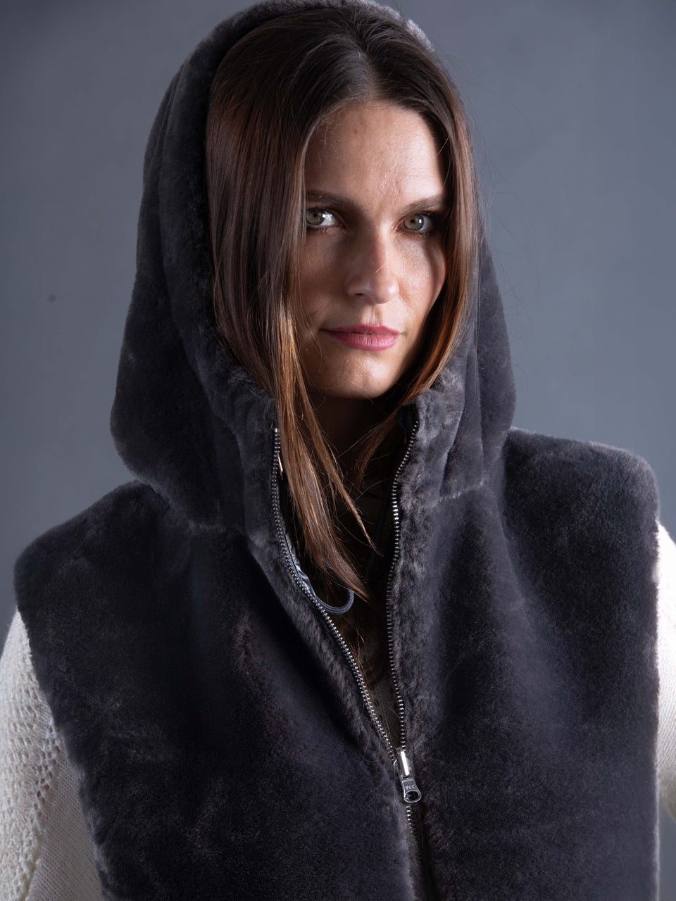 Wende-Daunenjacke mit Kapuze