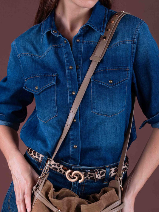 Gürtel mit Leopardenmuster LEANDRO