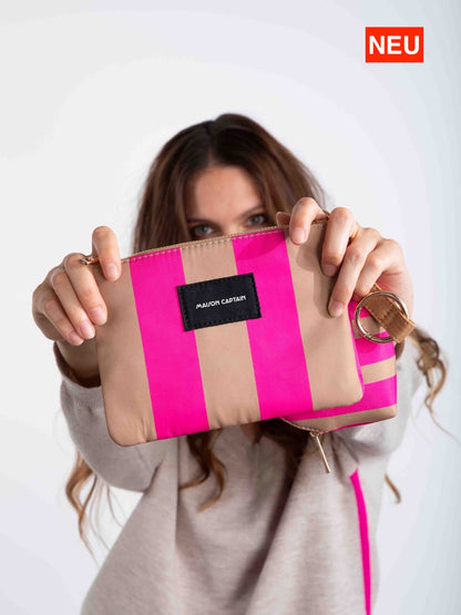 Nylon-Täschchenpaar in Haselnuss