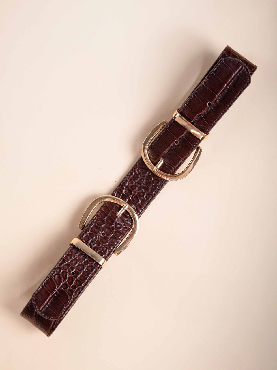 Gürtel in Krokodilleder-Optik MAEL in Cognac