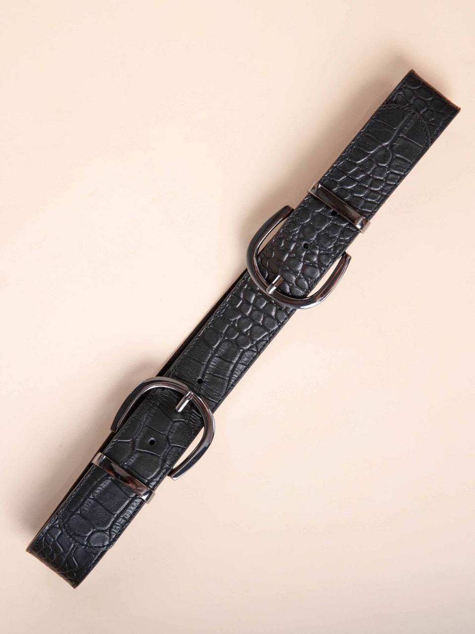 Gürtel in Krokodilleder-Optik MAEL in Schwarz