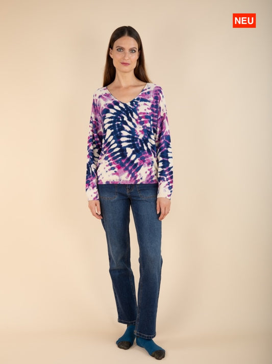 Pulli Tie-Dye in Indigo/Violett