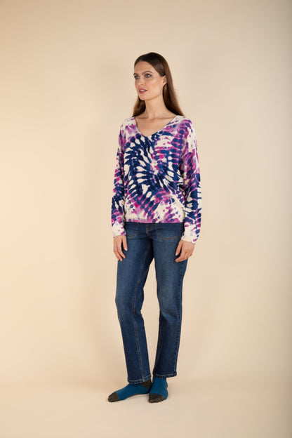 Pulli Tie-Dye in Indigo/Violett