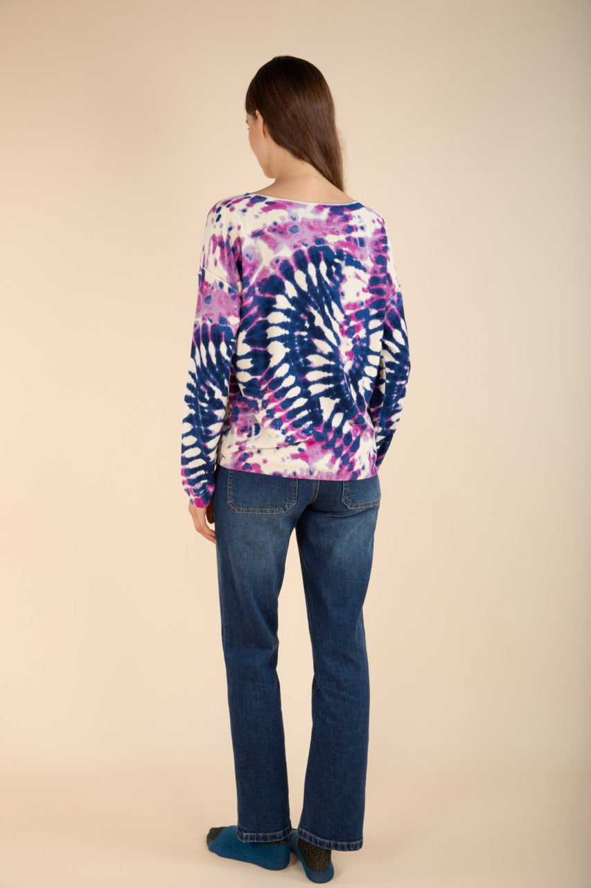 Pulli Tie-Dye in Indigo/Violett