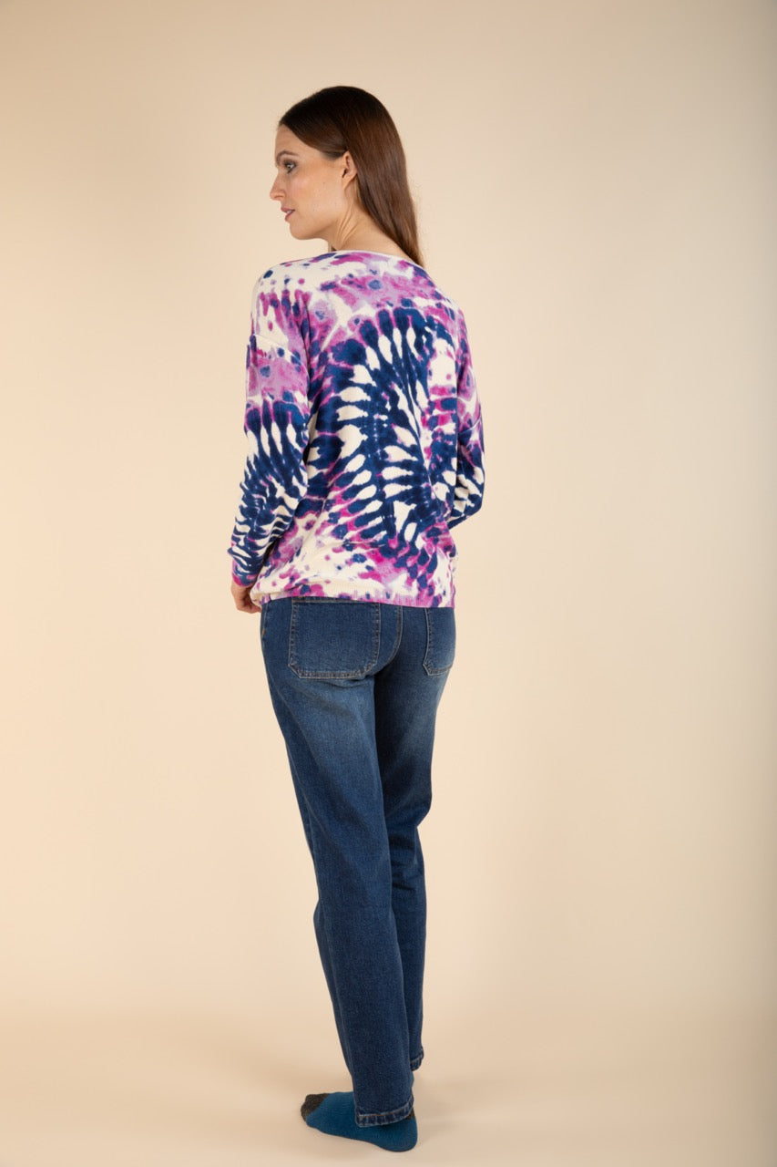Pulli Tie-Dye in Indigo/Violett
