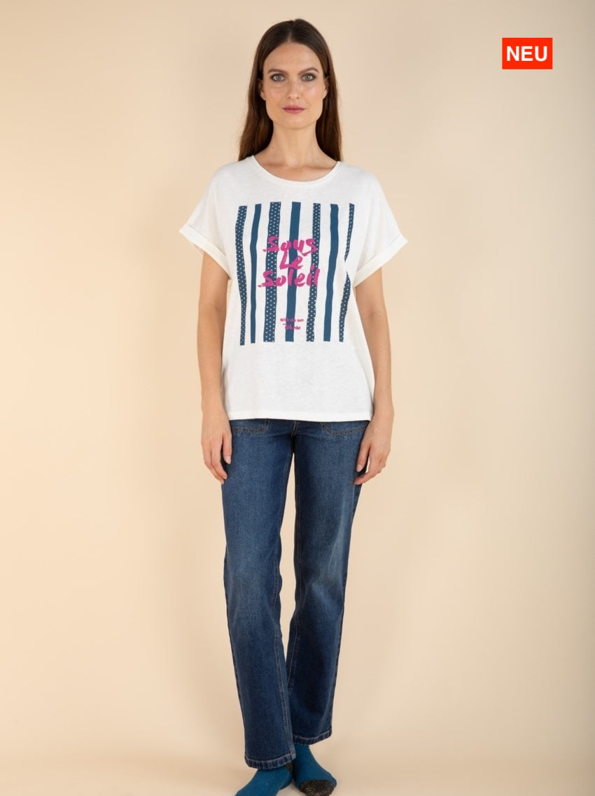 T-Shirt Sous le Soleil in Indigo/Violett