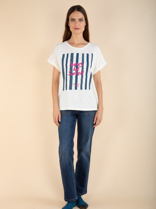 T-Shirt Sous le Soleil in Indigo/Violett