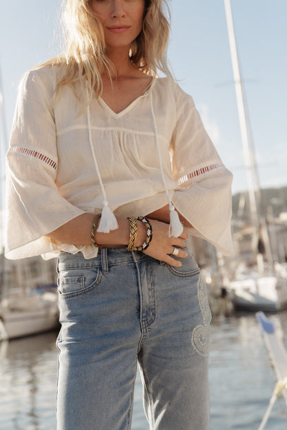 Jeans ROMY mit Paisleymuster