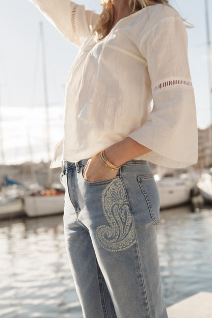 Jeans ROMY mit Paisleymuster