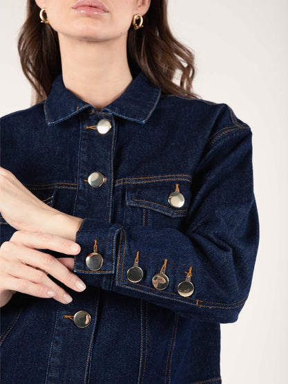 Bestickte Jeansjacke