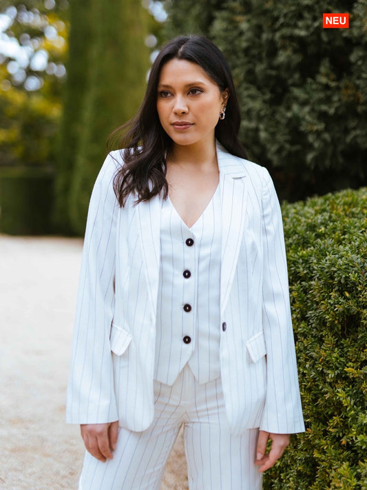 Blazer mit Mikrostreifen im Tennis-Look