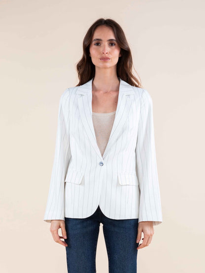 Blazer mit Mikrostreifen im Tennis-Look