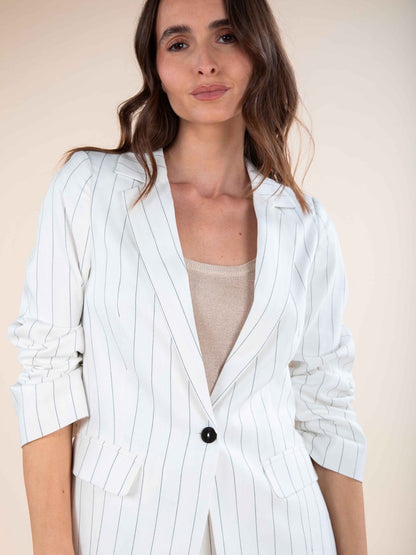 Blazer mit Mikrostreifen im Tennis-Look