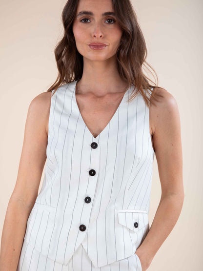 Weste mit Mikrostreifen im Tennis-Look