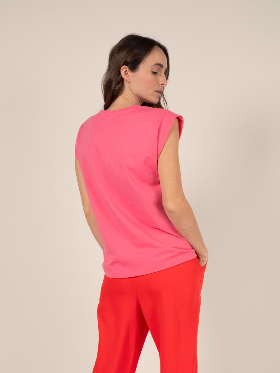 Bedrucktes T-Shirt in Rosa