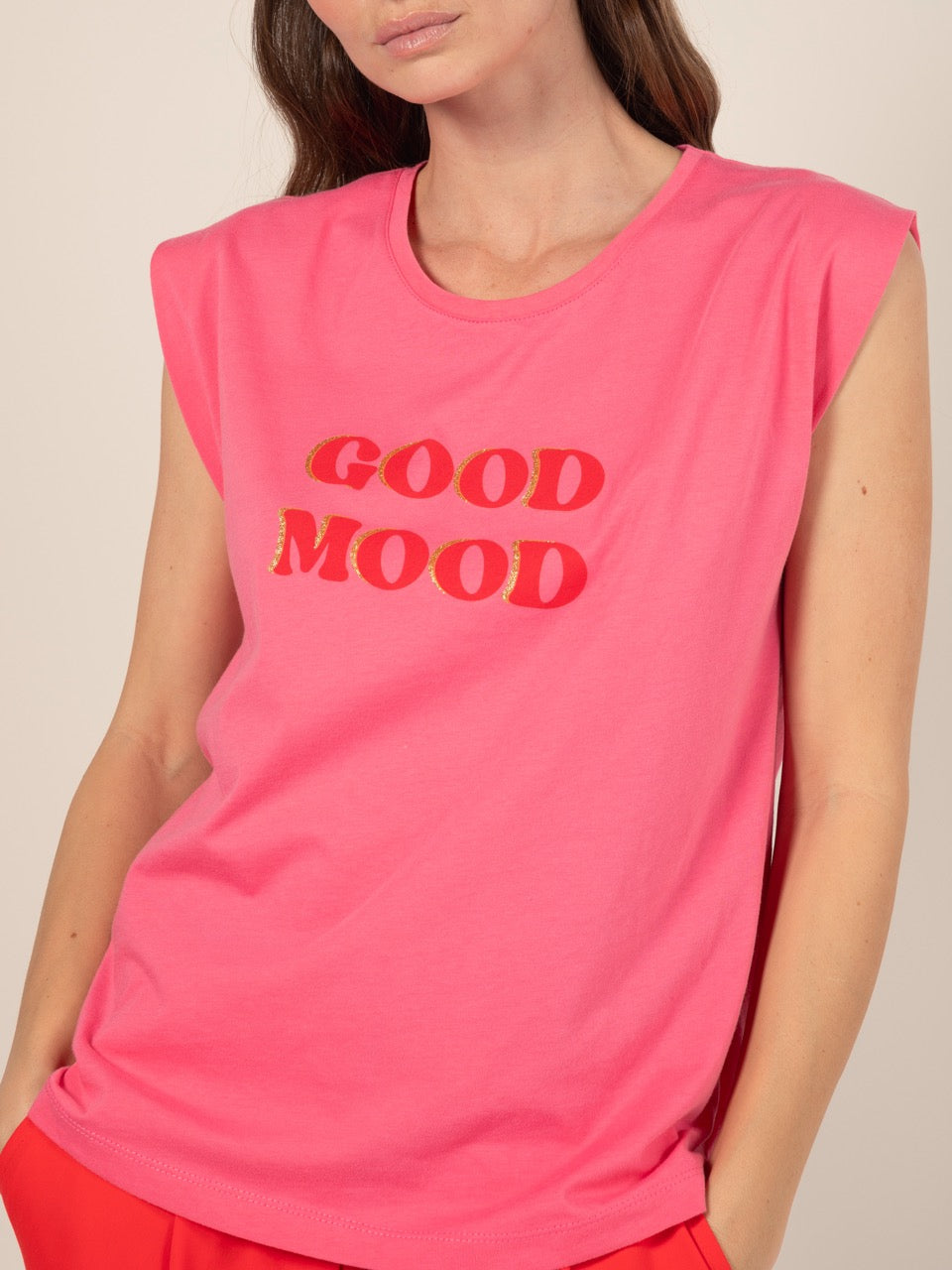 Bedrucktes T-Shirt in Rosa