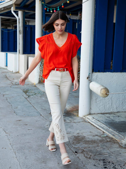 Bestickte Jeans - ROMY