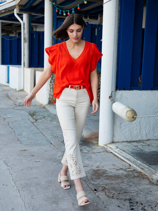 Bestickte Jeans - ROMY