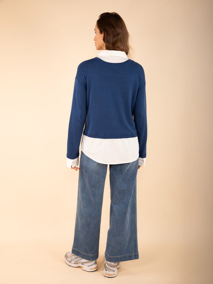 2-in-1 Pulli mit Bluseneinsatz