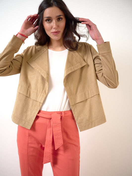 Jacke aus Wildlederimitat