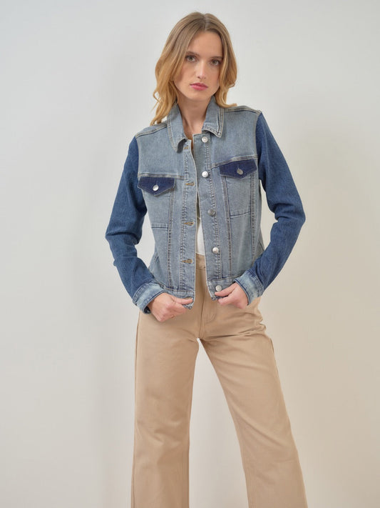 Jeansjacke Detail bedruckt