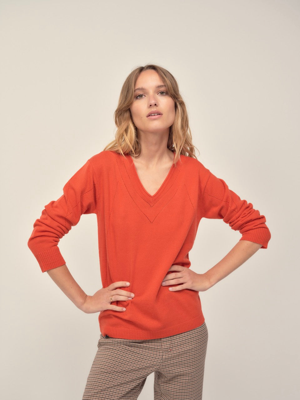 Pullover Materialmix